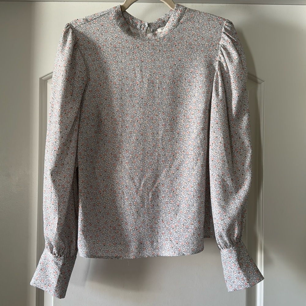 Rachel Zoe Floral and Polka Dot Long Sleeve Blouse